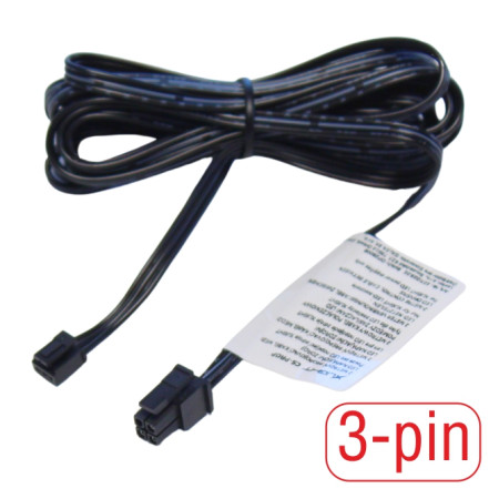 LED CS-PREP Xlight - prepojovací kábel 2 m medzi trafami TRF1, čierny, 3-pin, 12V - 24V